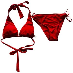 BNWT SHEIN Red 2-Piece Padded Bikini with Ties- Size Medium